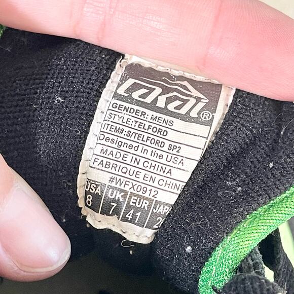 Lakai Sneaker Mens 8 Black Green Lace Up Hi Top Skate Telford Athletic Shoes main image 14